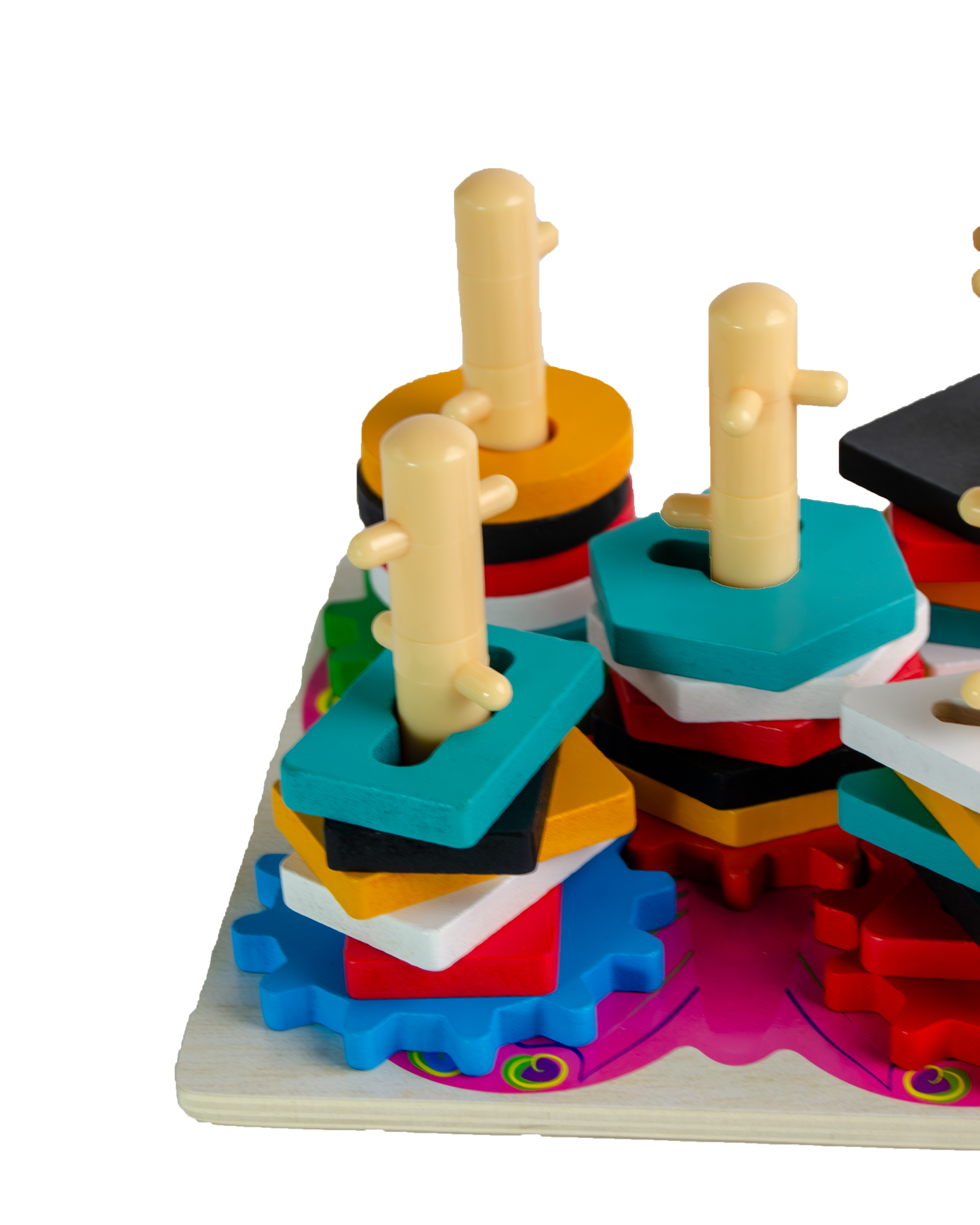 Wooden Gear & Shape Sorting Columns