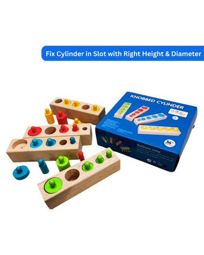 Wooden Knobbed Cylinder Puzzle