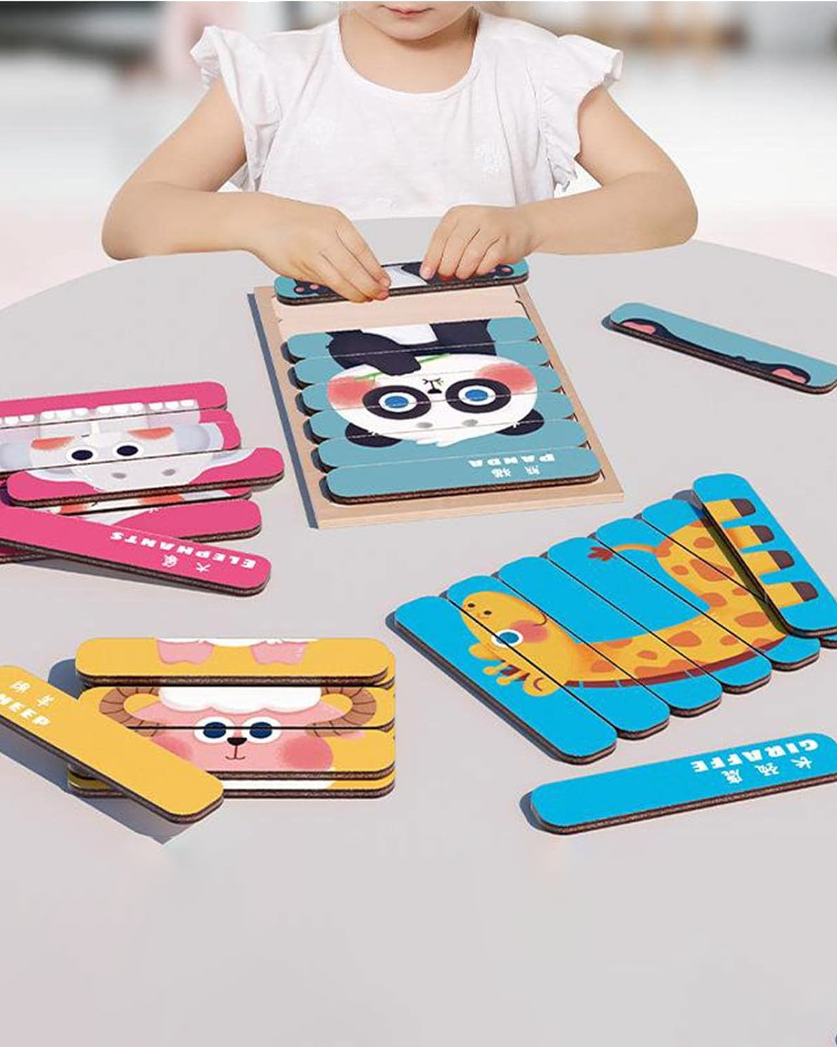 Wooden Strip Animals Puzzle