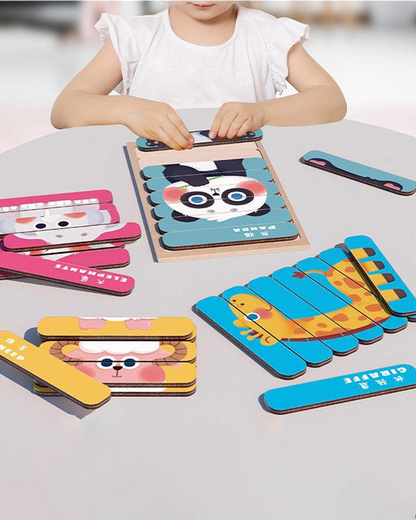 Wooden Strip Animals Puzzle
