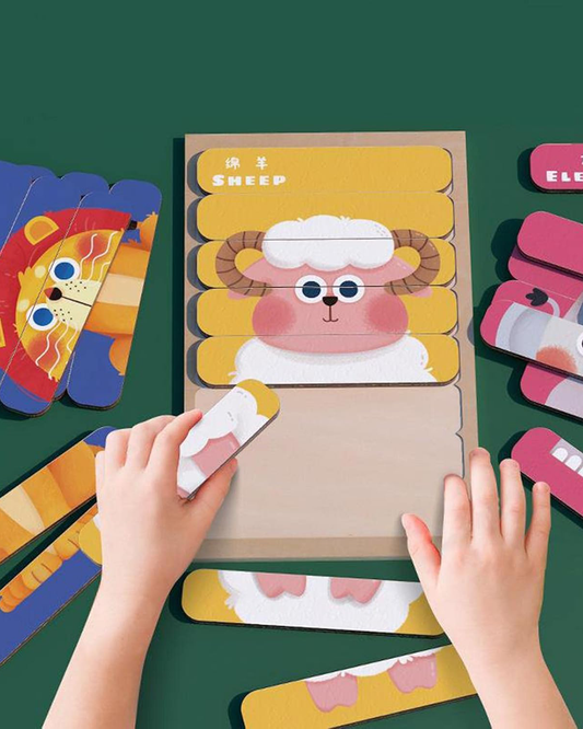 Wooden Strip Animals Puzzle