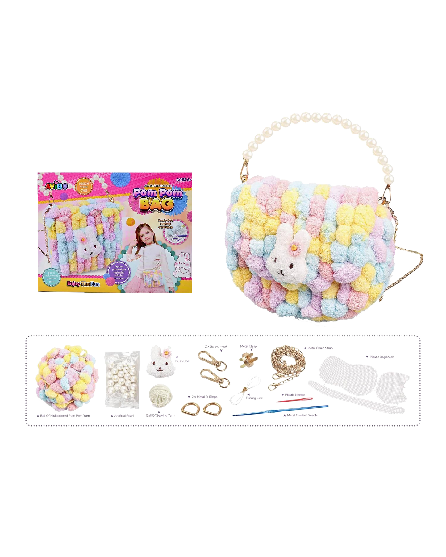 DIY Pom Pom Bag Kit - Little Fashion Designer Set