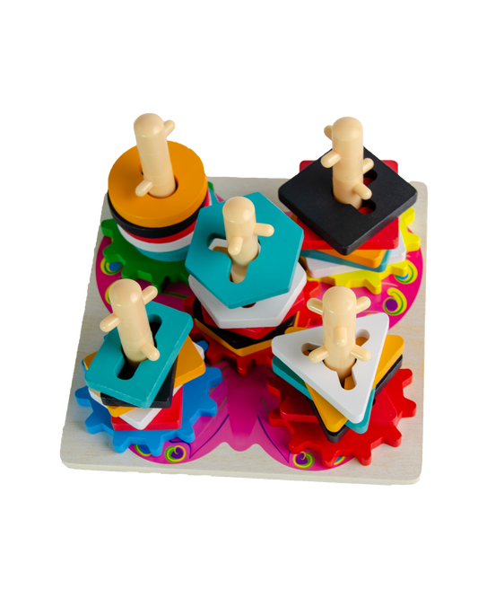 Wooden Gear & Shape Sorting Columns