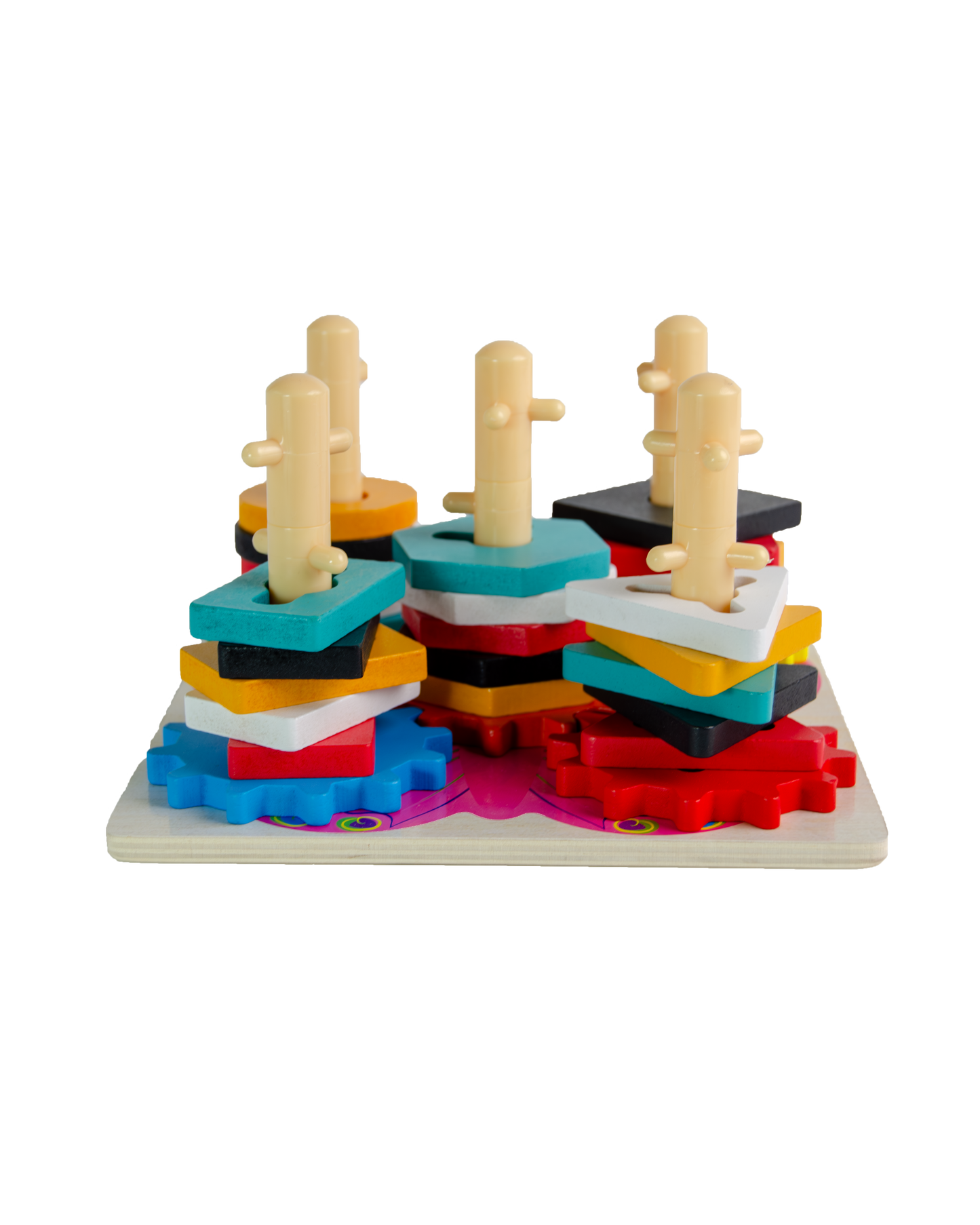 Wooden Gear & Shape Sorting Columns