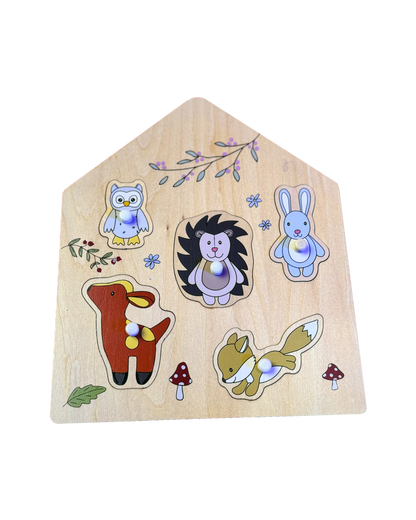 Wooden Peg Puzzle - Forest Friends