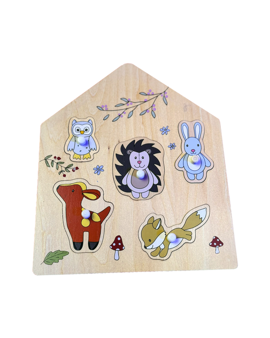 Wooden Peg Puzzle - Forest Friends