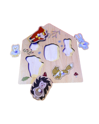 Wooden Peg Puzzle - Forest Friends