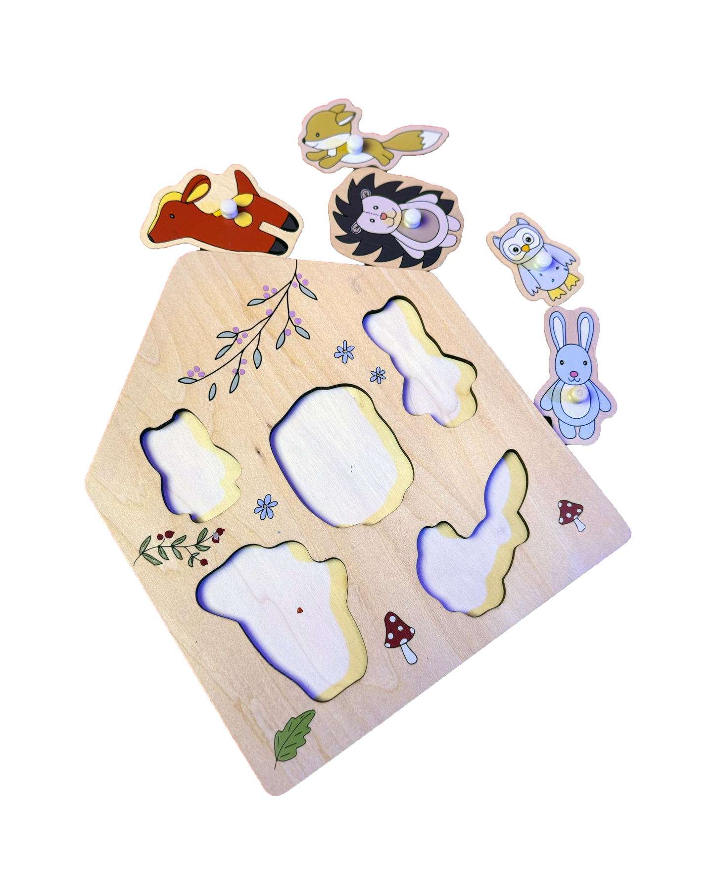 Wooden Peg Puzzle - Forest Friends