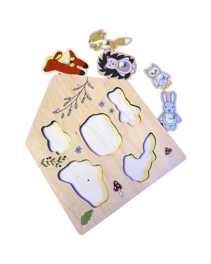 Wooden Peg Puzzle - Forest Friends