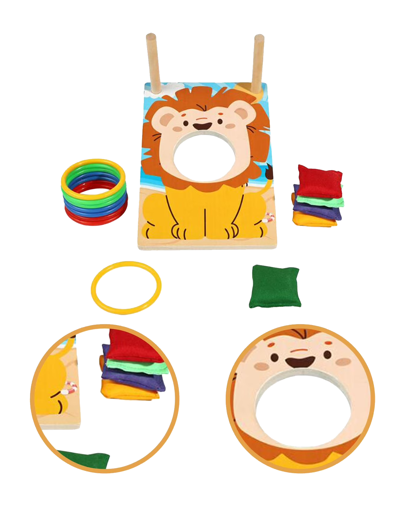 Wooden Sandbag & Ring Toss Game