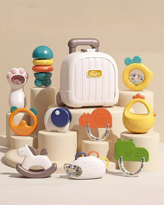 Multi-Sensory Baby Rattle & Teether Suitcase Set