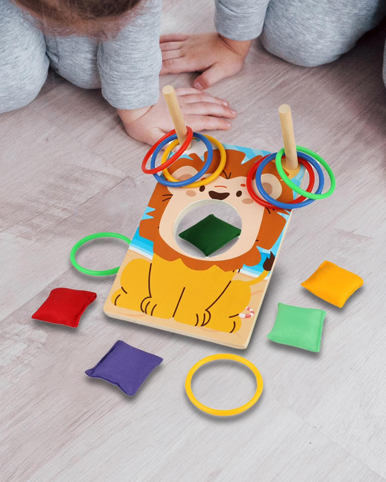 Wooden Sandbag & Ring Toss Game