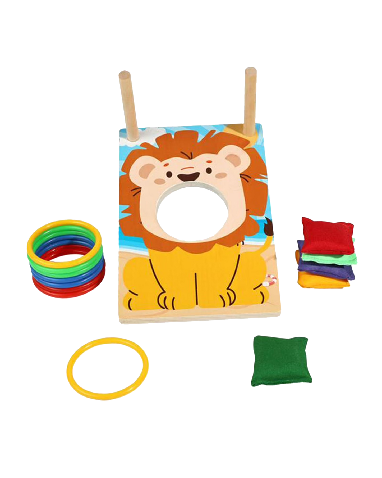 Wooden Sandbag & Ring Toss Game